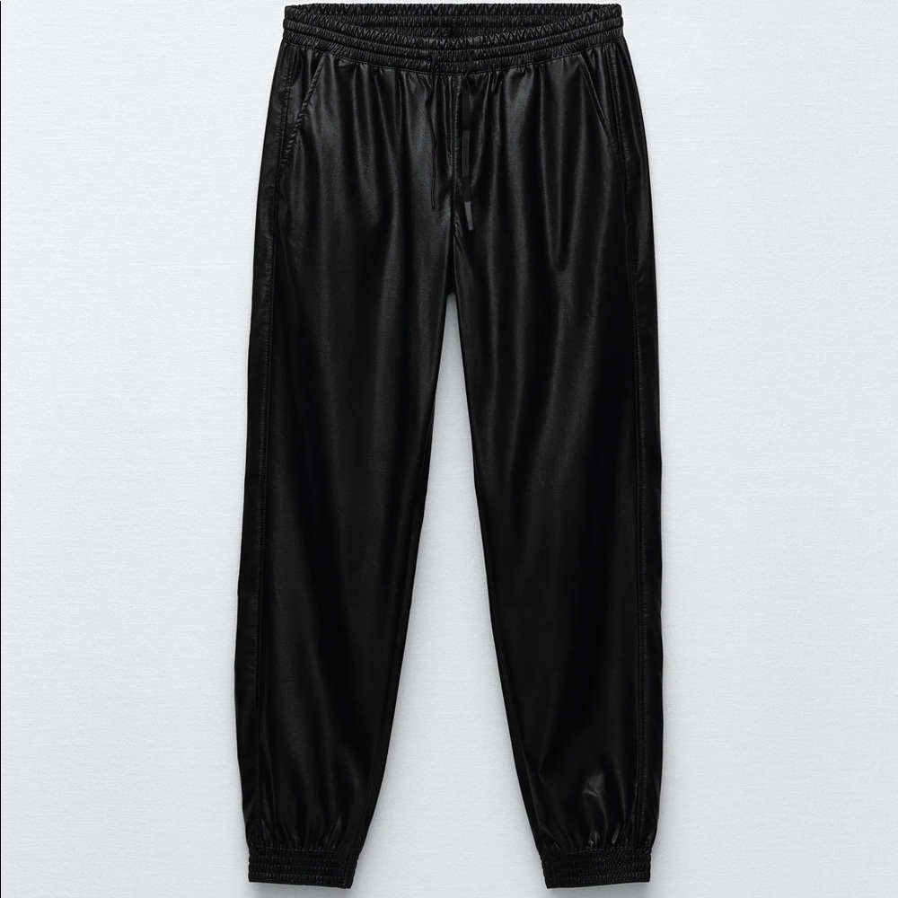 Zara Faux Leather Joggers